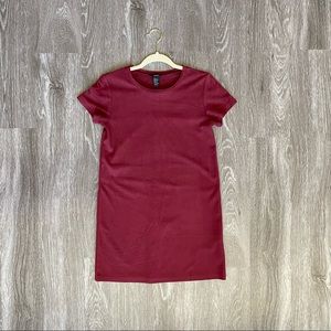 Maroon T-Shirt Dress